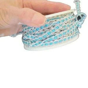 Bolt of Wrights Silver/Turquoise 5/16" Trim